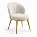 Sedia imbottita moderna 58 × 61 × 79 cm in bouclé avorio con gambe in metallo dorato